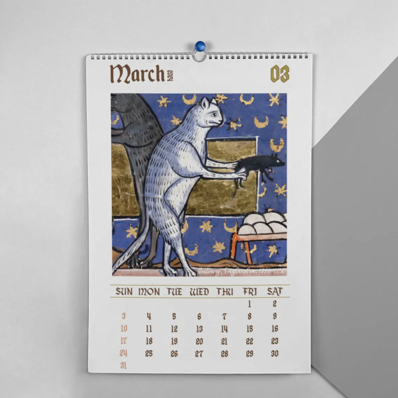 Enchanted Feline Chronicles: Medieval Cats 2024 Calendar – Intricate Art