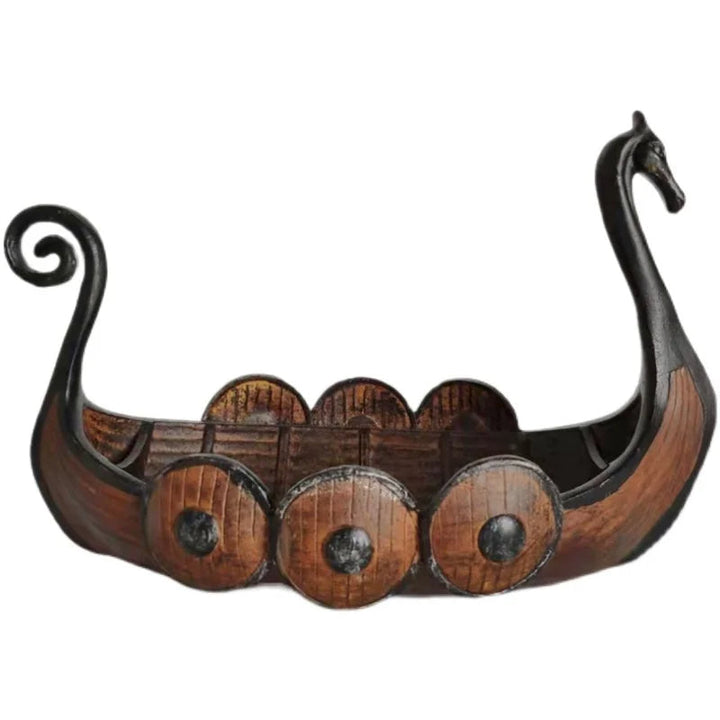 DragonSail Antique Viking Ship Organizer - Handmade Details and Classic Finish - Ideal for Various Applications