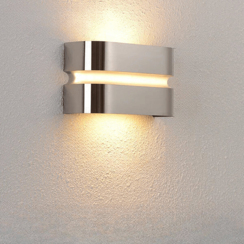 SteelGlow – Modern Stainless Steel Outdoor Wall Lamp – Energy-Efficient LED Wall Lamp for Outdoors