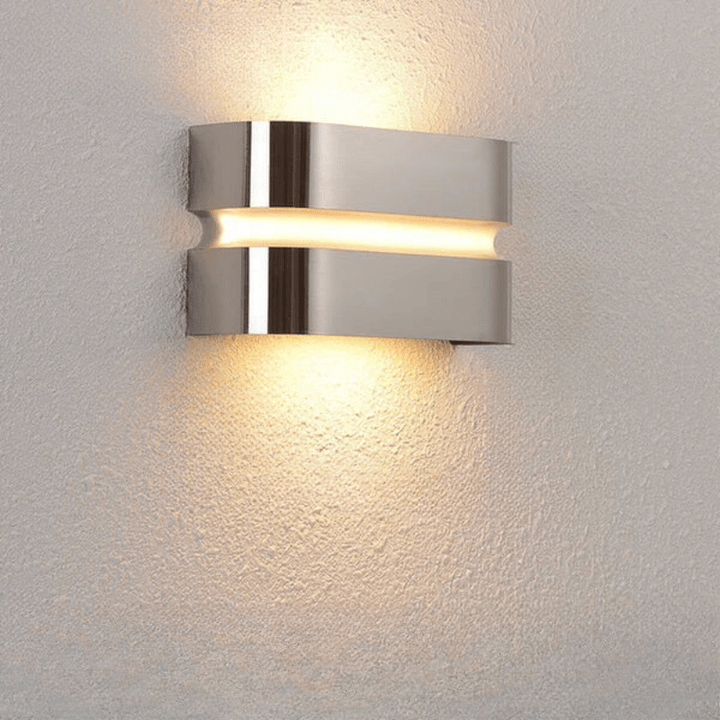 SteelGlow – Modern Stainless Steel Outdoor Wall Lamp – Energy-Efficient LED Wall Lamp for Outdoors