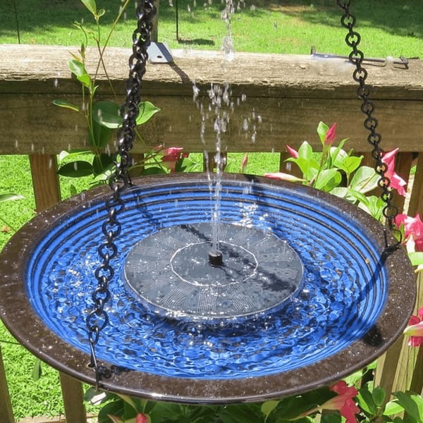 Aqua Glimmer Solar Birdbath Fountain - Enhances Your Garden Atmosphere with Soothing Water Sounds and Easy Installation