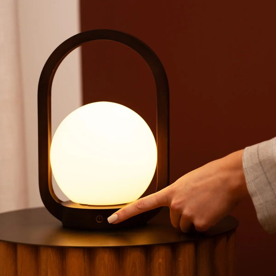 Skye Dark Brown Wooden Cordless Lamp | Rechargeable and Dimmable Design