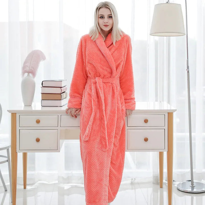 FluffyLuxe - Soft and Comfortable Morning Robe - Luxury Fleece Bathrobe for Women