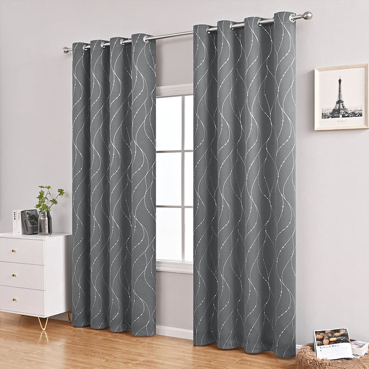 DarkRipple | Blackout Curtain with Dot and Wave Patterns