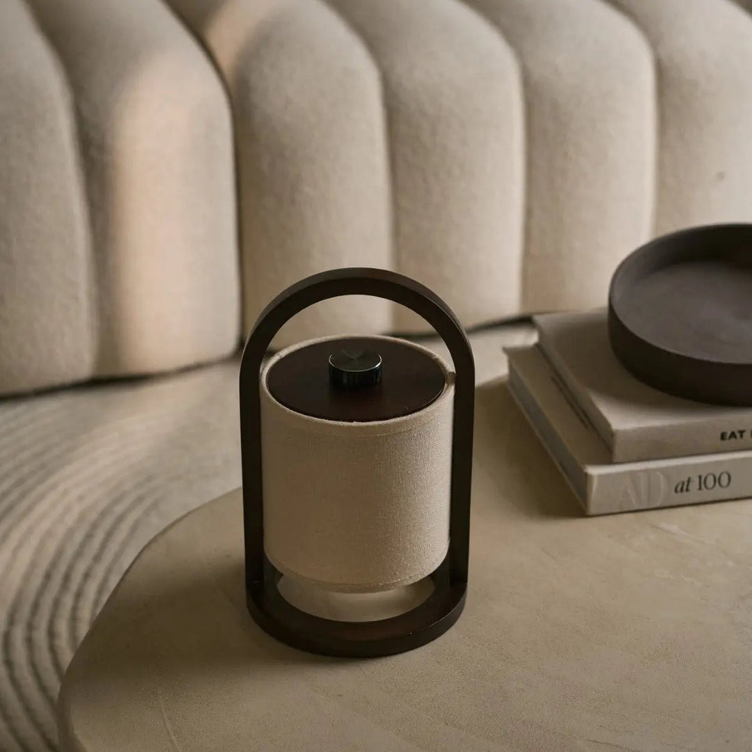 River Dark Brown Wireless Wooden Lamp – 100 Hours Battery & Dimmable