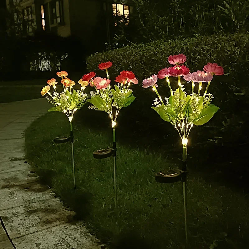 SolarSpectraBloom | Energy-Efficient 7-Head Solar Lighting for Outdoor Spaces