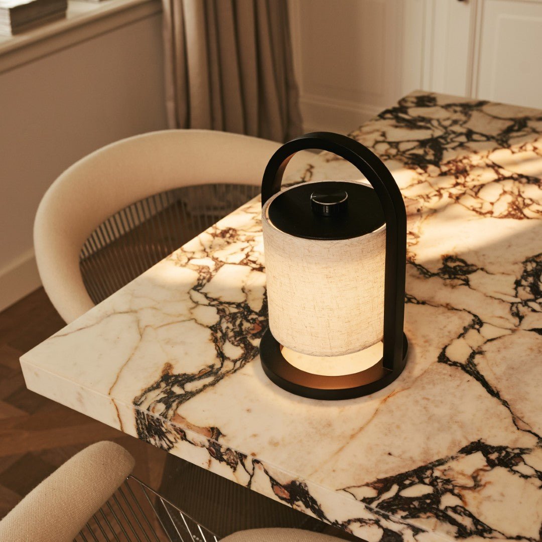 River Black wireless wooden lamp – Rechargeable and dimmable
