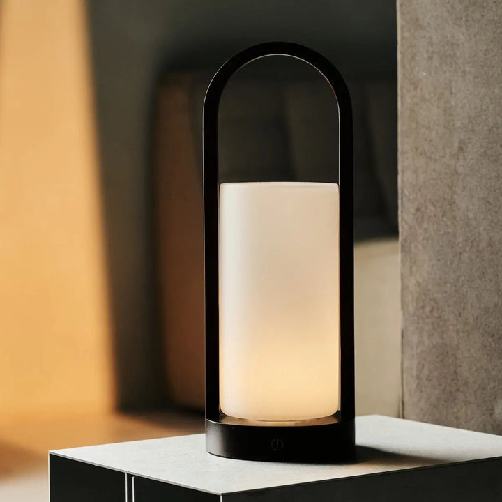 Evie Dark Brown Rechargeable Wooden Table Lamp – Dimmable & Cordless