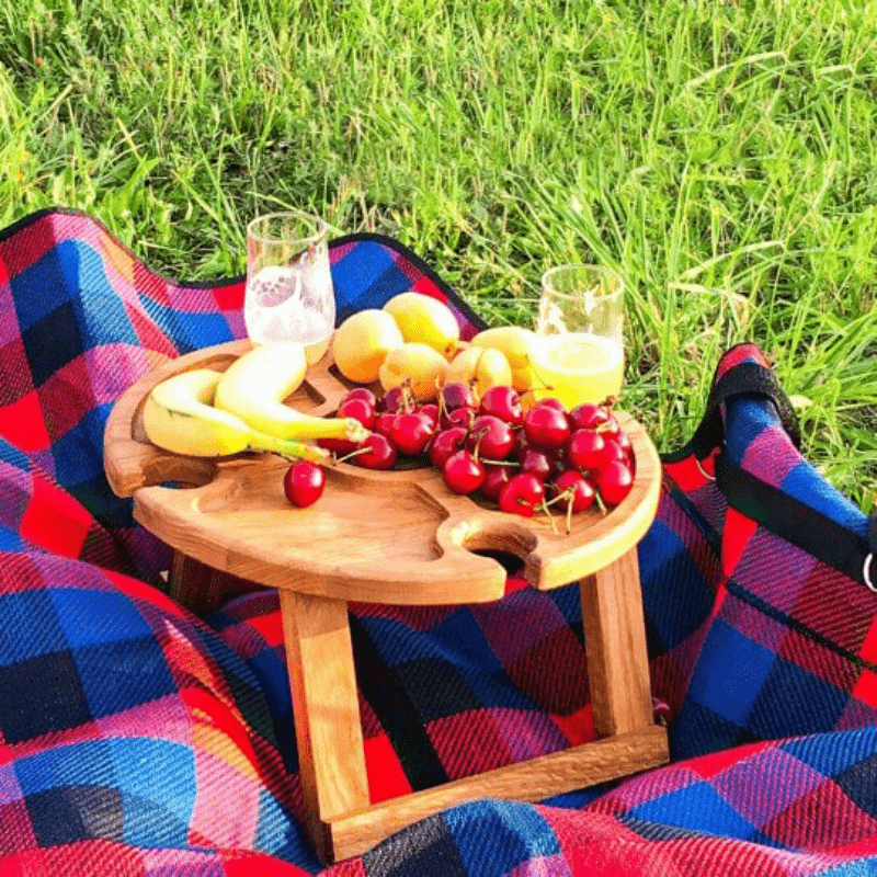 Versatile Folding Table - Handy for Wine, Snacks, and Garden Use