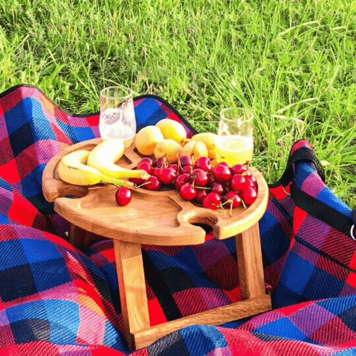 Versatile Folding Table - Handy for Wine, Snacks, and Garden Use