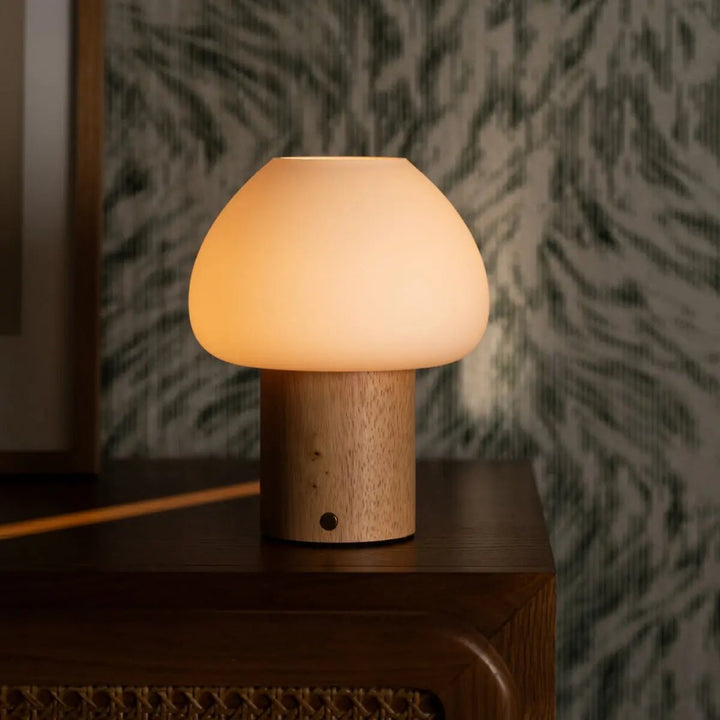 Fynn Light Brown Wooden Lamp – Rechargeable and Dimmable