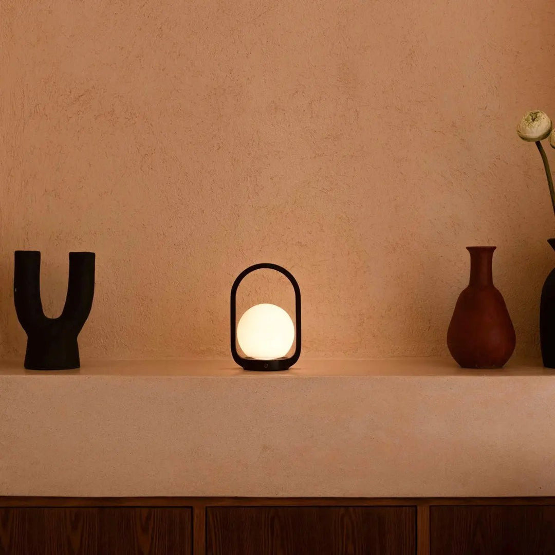 Skye Dark Brown Wooden Cordless Lamp | Rechargeable and Dimmable Design