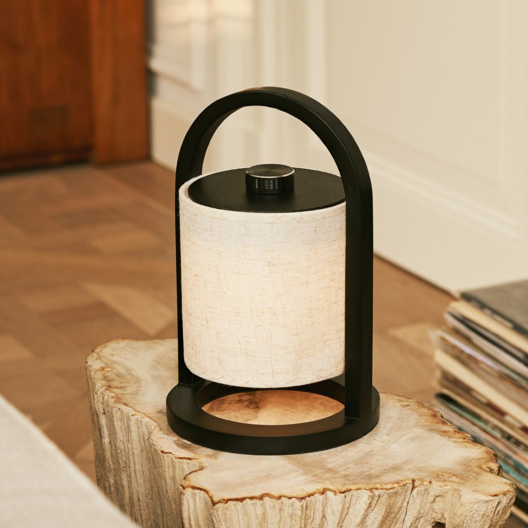 River Black wireless wooden lamp – Rechargeable and dimmable