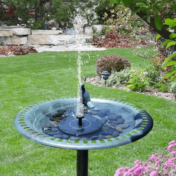 Aqua Glimmer Solar Birdbath Fountain - Enhances Your Garden Atmosphere with Soothing Water Sounds and Easy Installation