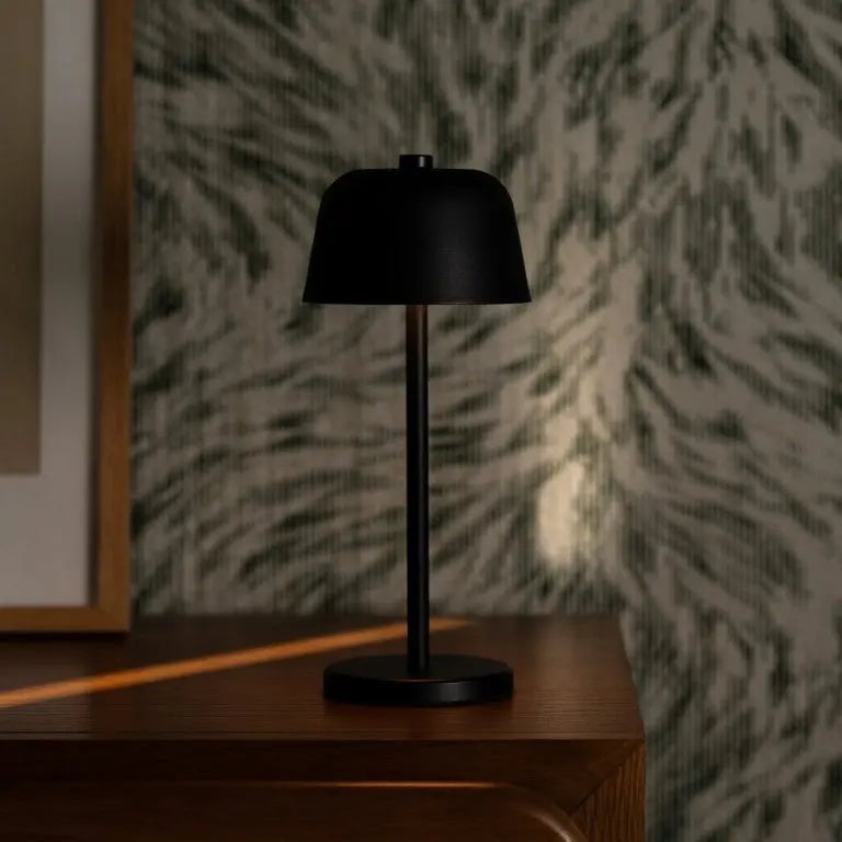 Anton Black Rechargeable Table Lamp | Stylish and Wireless Lighting