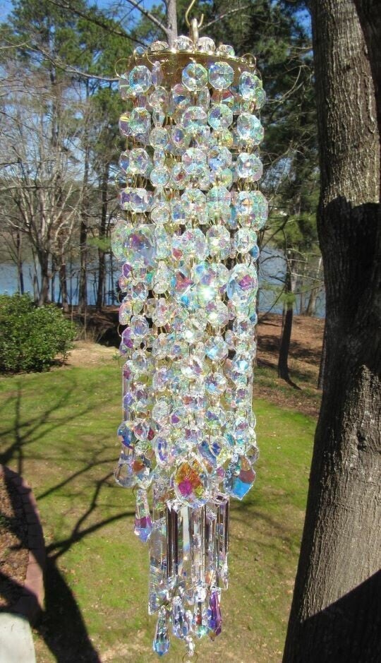 AuraHarmony Crystal Wind Chime - Captures the Wind for Soothing Melodies - Aesthetic and Relaxing Sounds