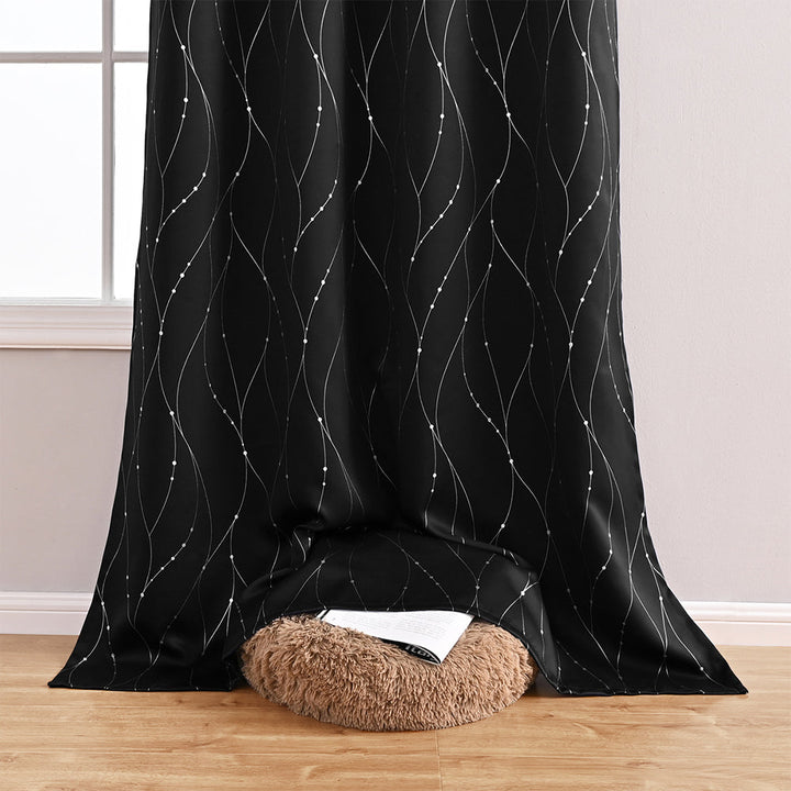 DarkRipple | Blackout Curtain with Dot and Wave Patterns