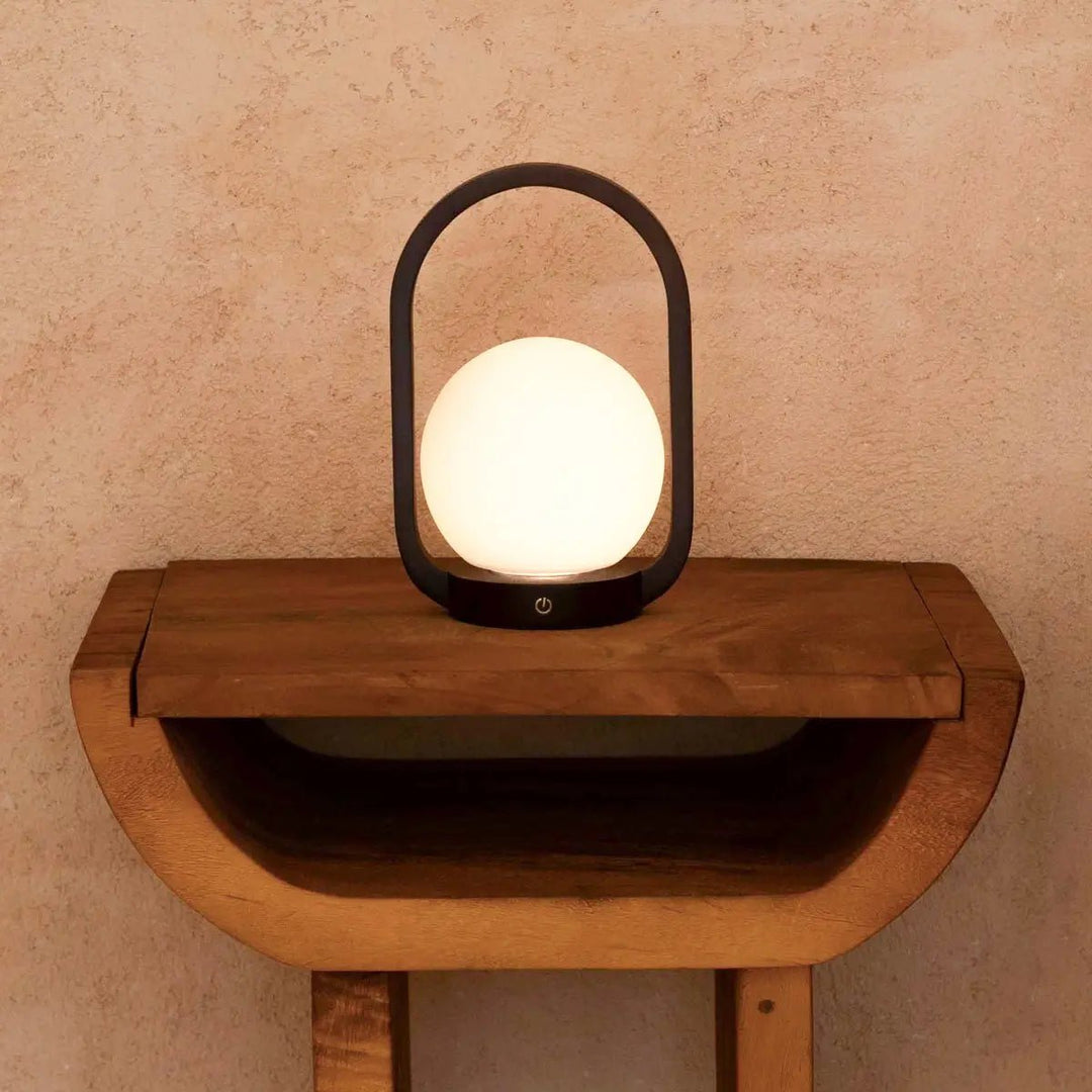 Skye Dark Brown Wooden Cordless Lamp | Rechargeable and Dimmable Design