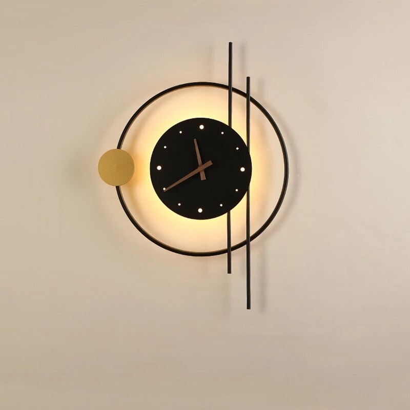 LumiClock Artistic Wall Clock - Functional Elegance with Built-in Lamp - Stylish Wall Clock and Lighting Solution