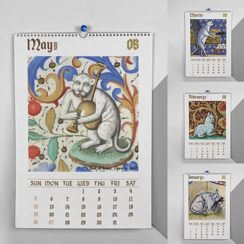 Enchanted Feline Chronicles: Medieval Cats 2024 Calendar – Intricate Art
