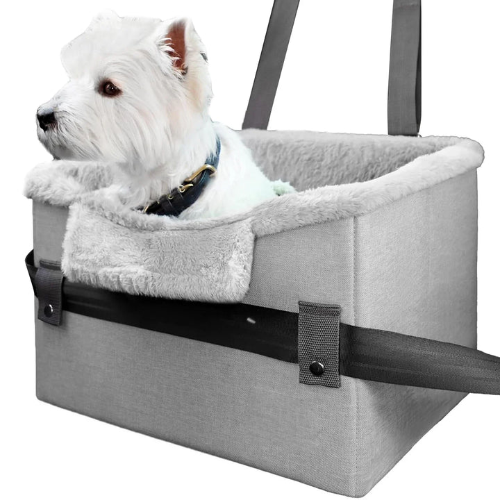 Dog Car Seat for Small Dogs - Foldable and Portable with Safety Straps - Up to 25Lbs