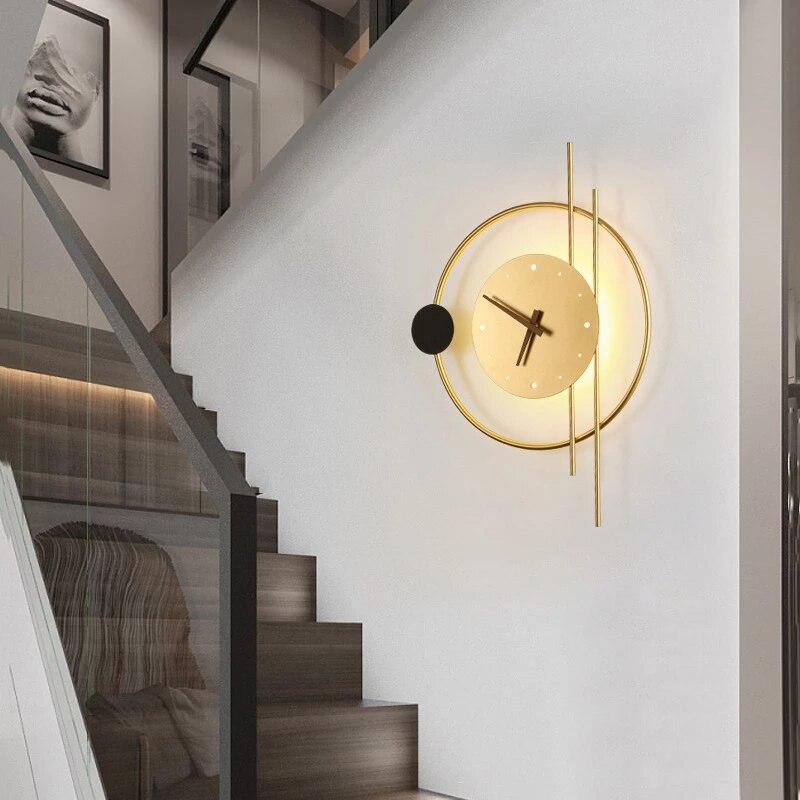 LumiClock Artistic Wall Clock - Functional Elegance with Built-in Lamp - Stylish Wall Clock and Lighting Solution