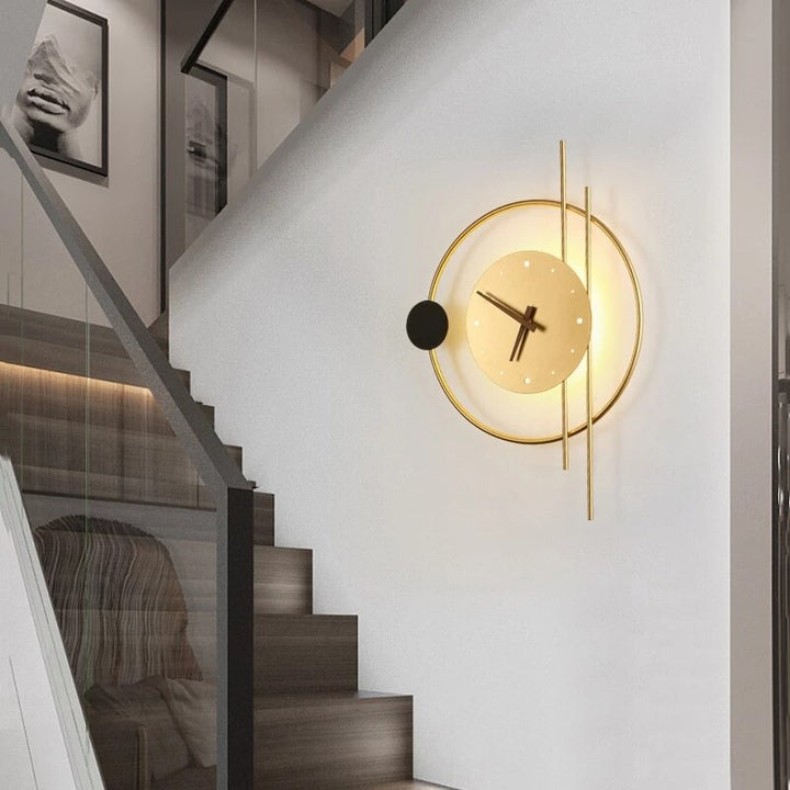 LumiClock Artistic Wall Clock - Functional Elegance with Built-in Lamp - Stylish Wall Clock and Lighting Solution