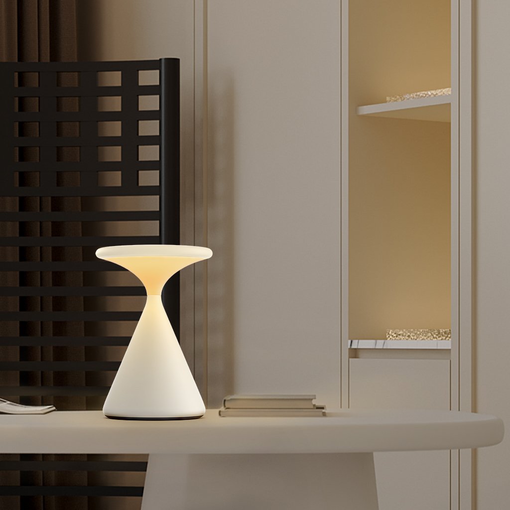 GlowHour – Wireless Table Lamp in Hourglass Design