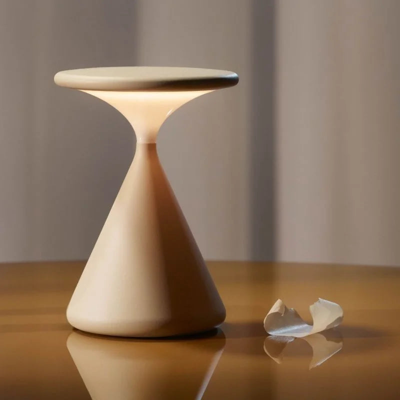 GlowHour – Wireless Table Lamp in Hourglass Design