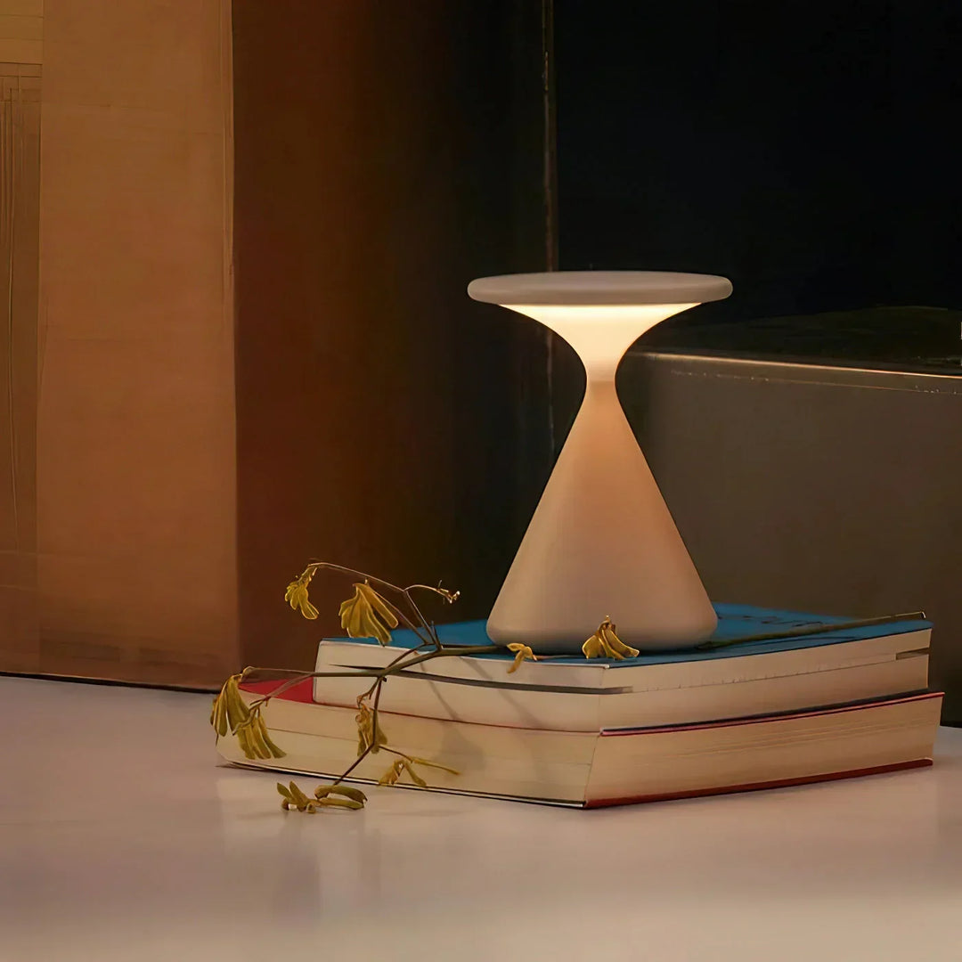 GlowHour – Wireless Table Lamp in Hourglass Design