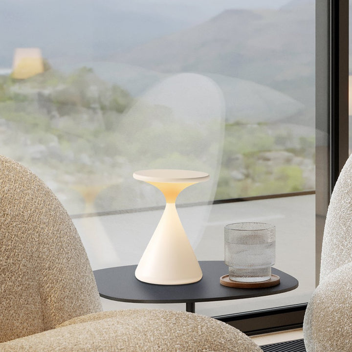GlowHour – Wireless Table Lamp in Hourglass Design
