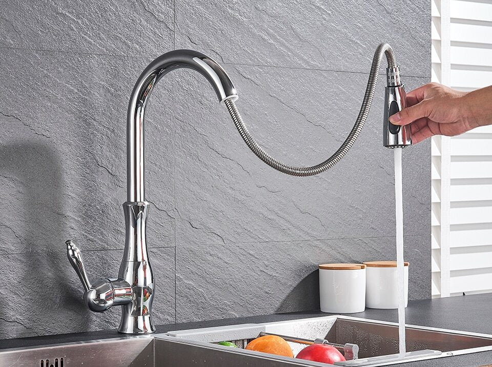 KraanFlex – Pull-Out Kitchen Faucet with Flexible Hose – Ideal for Any Kitchen