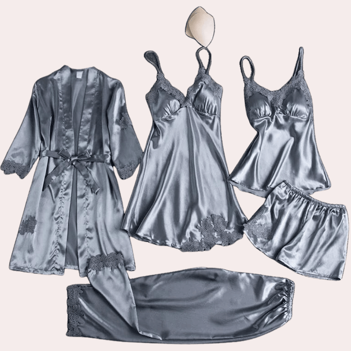LuxeSilk - Women's Satin Loungewear with Fine Lace for Ultimate Comfort