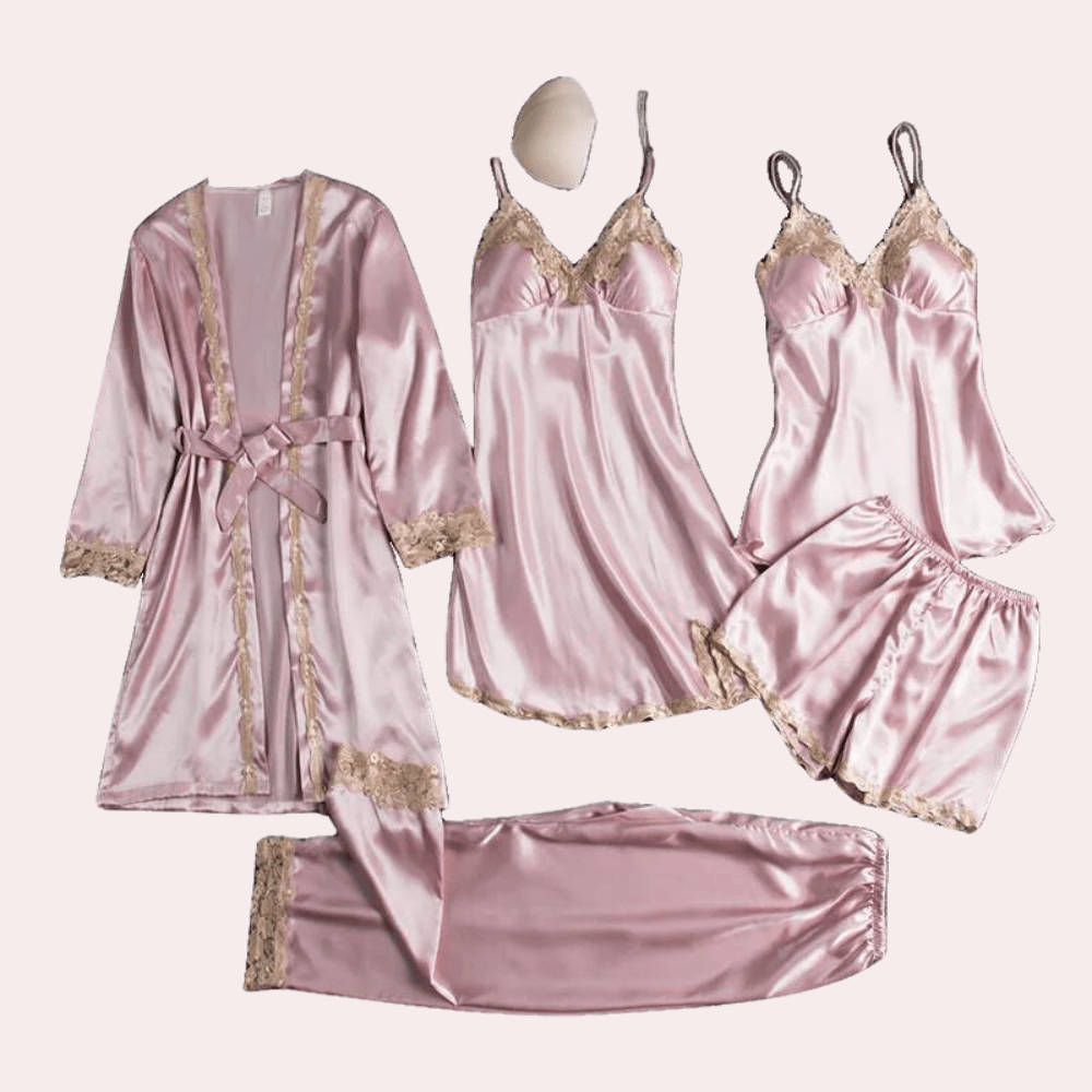 LuxeSilk - Women's Satin Loungewear with Fine Lace for Ultimate Comfort