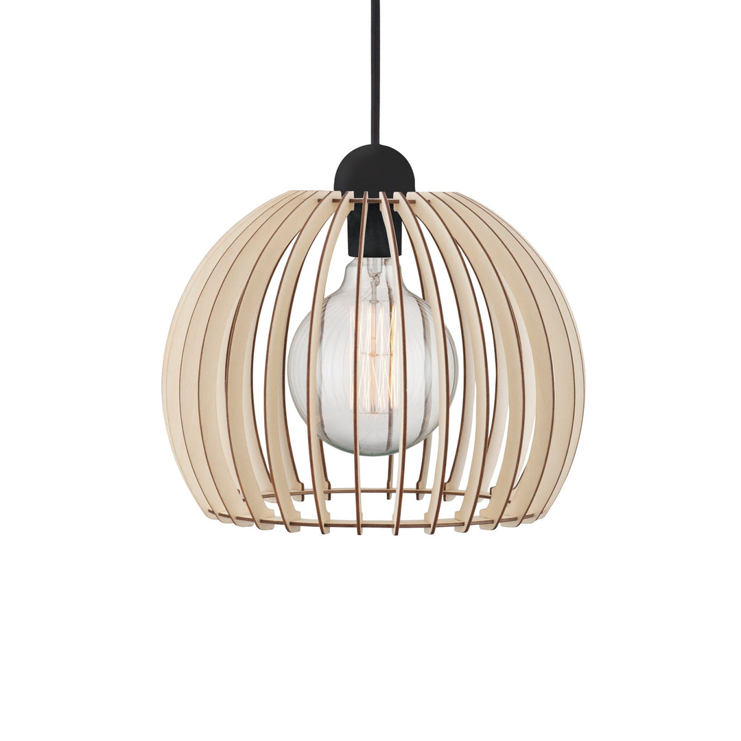 ChinoLicht – Scandinavian Wooden Pendant Lamp with Fabric Cord