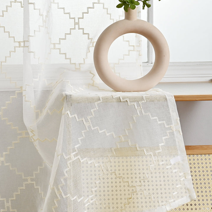 SheerWave | Transparent Voile with Wave Pattern
