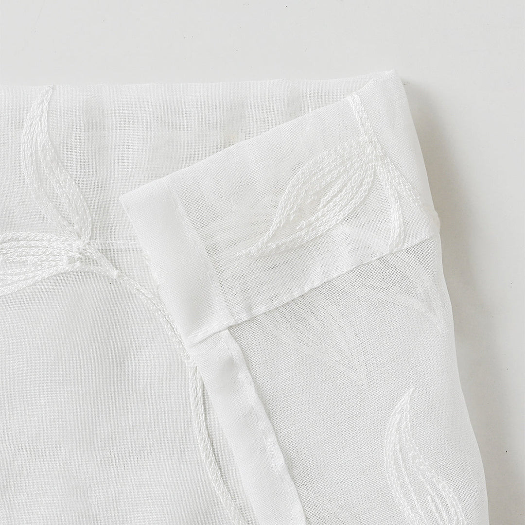 ChicBloom | Polyester Curtain in Gray and White with Floral Pattern