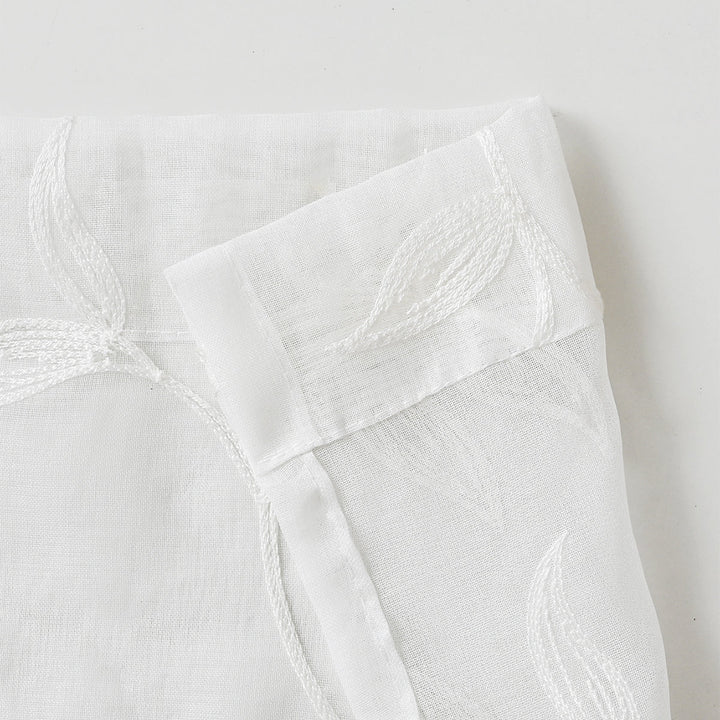 ChicBloom | Polyester Curtain in Gray and White with Floral Pattern