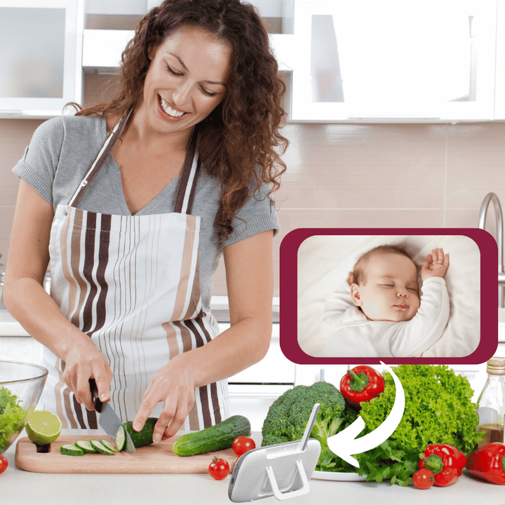 HD Baby Monitor with Night Vision - compact 3.5 inch screen - temperature display and two-way talk - ideal for monitoring your baby -