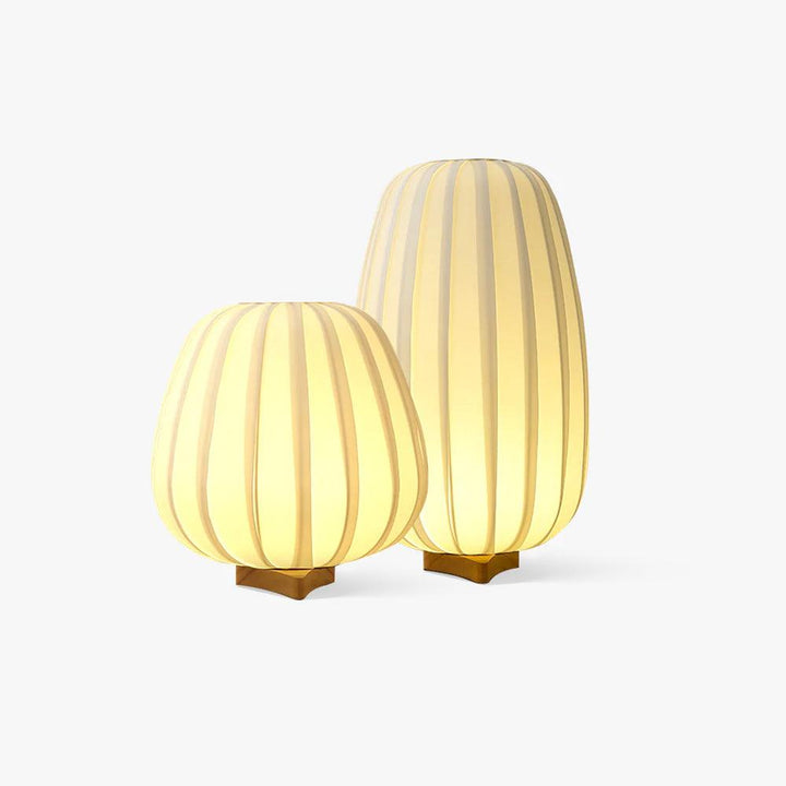 LumiTissu – Minimalist Table Lamp with Fabric Shade and Bamboo Base