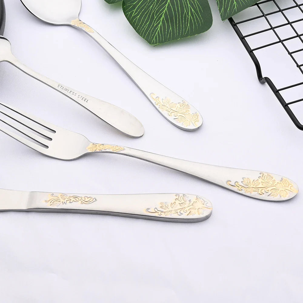GoldenElegance | Luxe Gold-Plated Cutlery Set