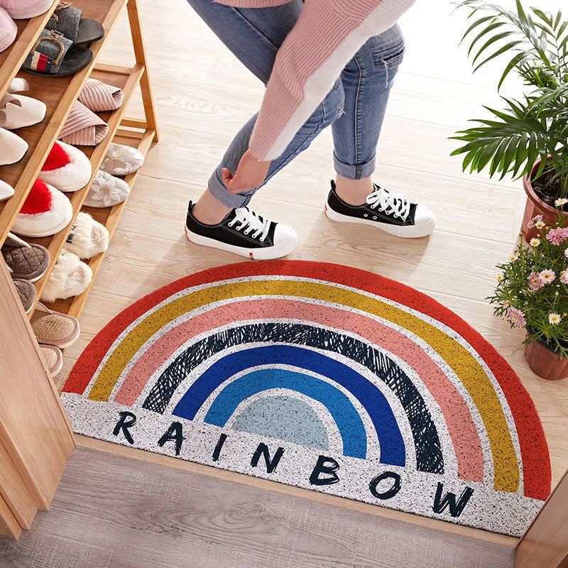 VibrantEntry | Half Round Door Mat with Rainbow Print