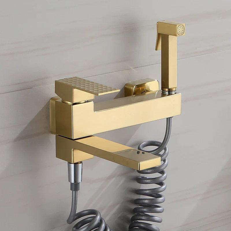 EleganceLuxFlow | Brushed Gold Shower Mixer Tap