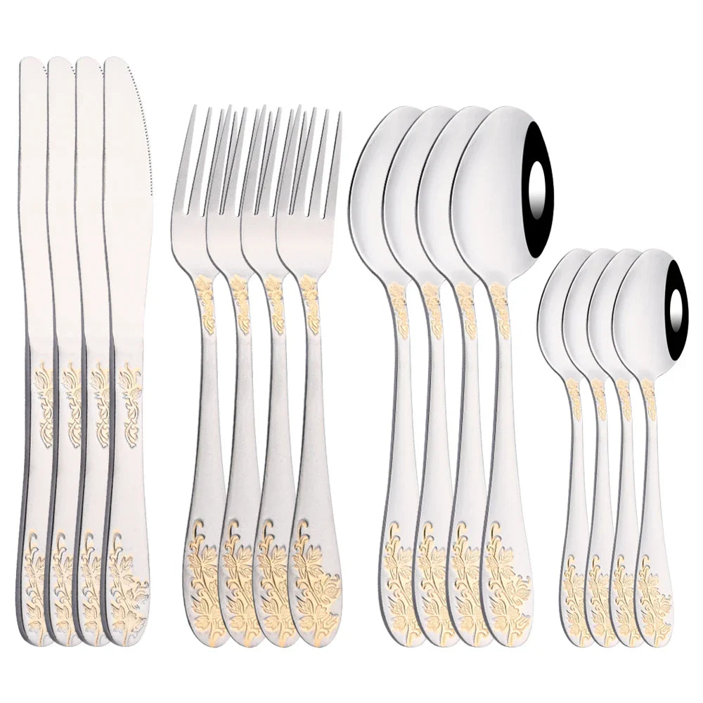 GoldenElegance | Luxe Gold-Plated Cutlery Set