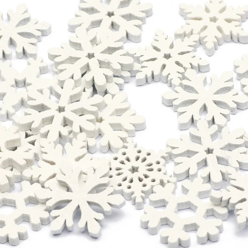 CraftyWinter | White Wooden Snowflakes