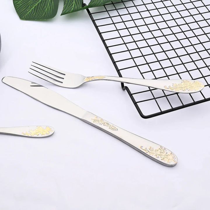 GoldenElegance | Luxe Gold-Plated Cutlery Set