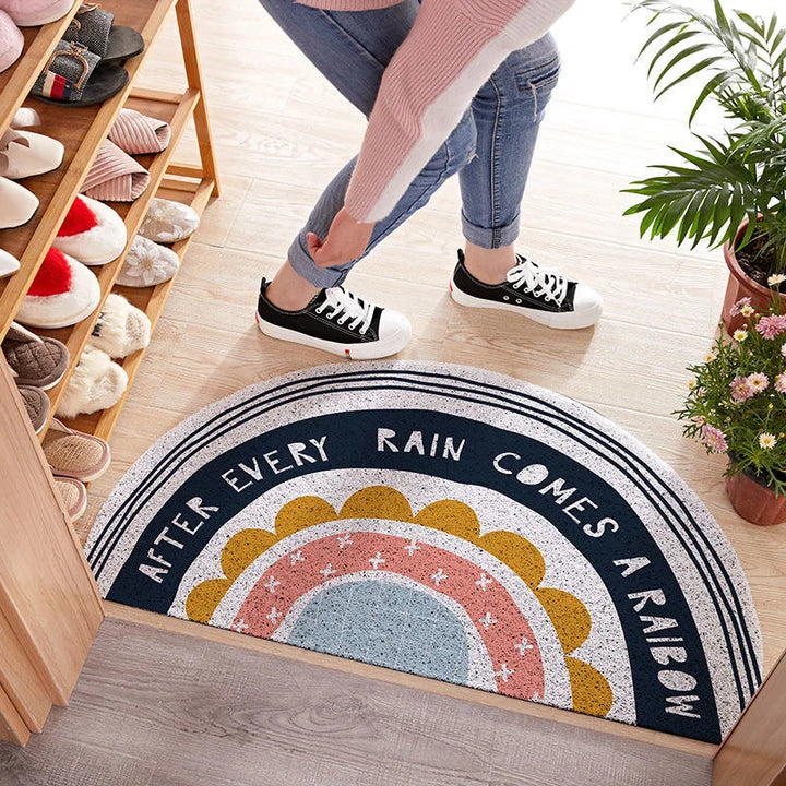 VibrantEntry | Half Round Door Mat with Rainbow Print