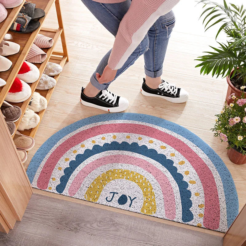 VibrantEntry | Half Round Door Mat with Rainbow Print