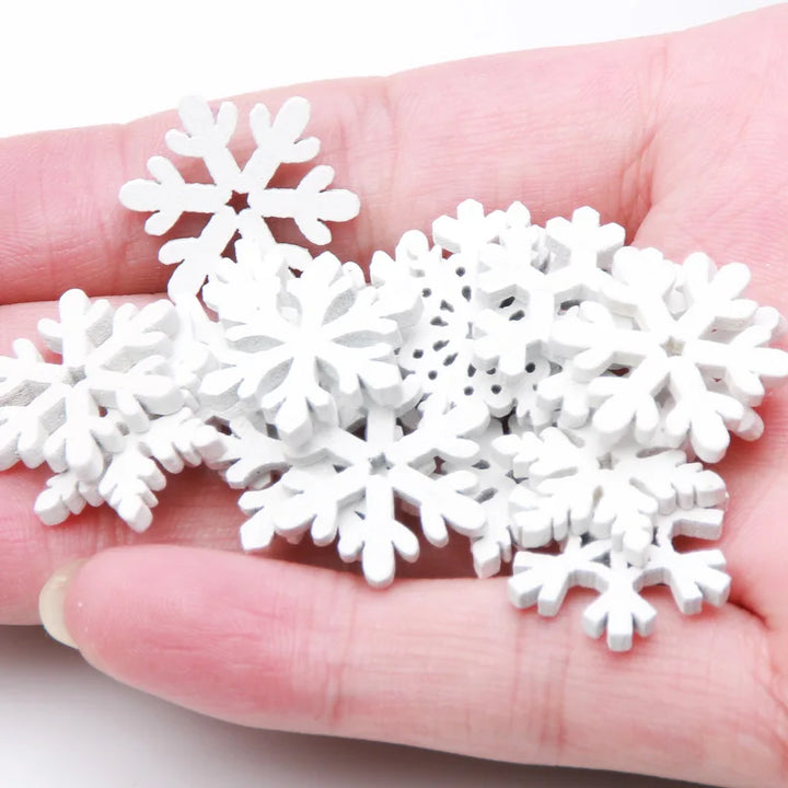 CraftyWinter | White Wooden Snowflakes