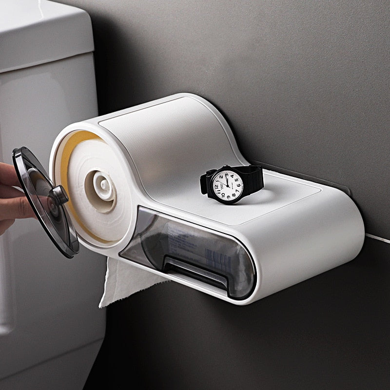 SlimStorage | Toilet Paper Holder with Storage Function